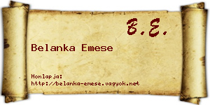 Belanka Emese névjegykártya